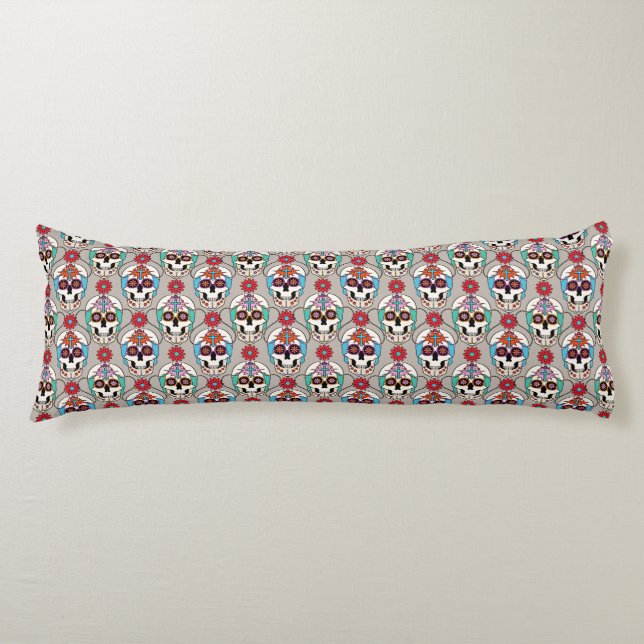 Sugar Skulls Graphic Body Cushion (Front)