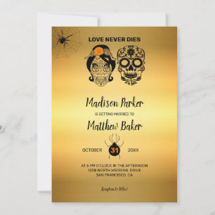 Sugar Skulls Halloween Wedding Invitation