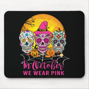 Sugar Skulls In October We Wear Pink Breast Cancer Mouse Mat