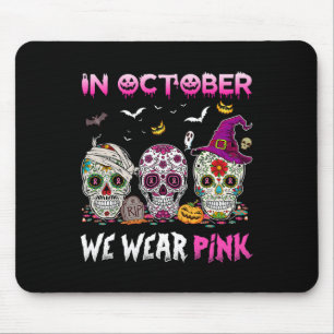 Sugar Skulls In October We Wear Pink Breast Cancer Mouse Mat