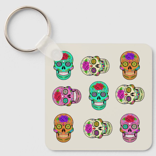 Sugar Skulls Keychain (Front)