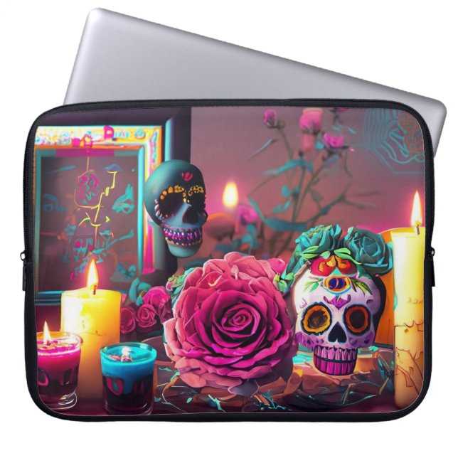 Sugar Skulls Laptop Bag  (Front)
