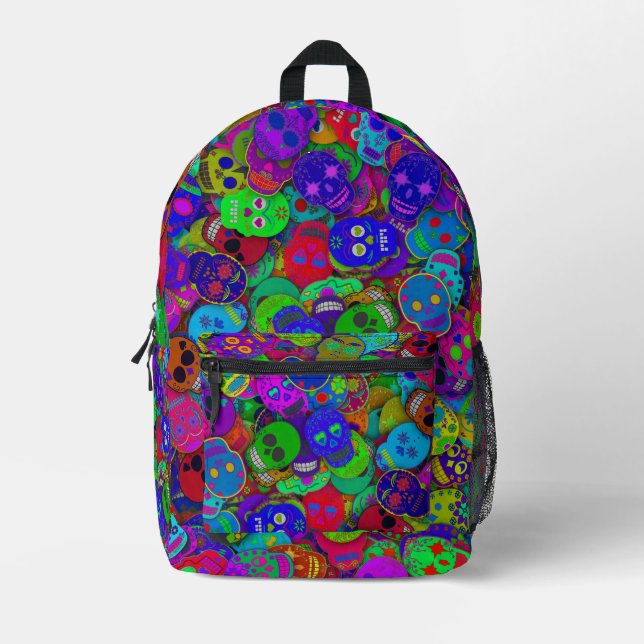 Sugar Skulls Mayhem Printed Backpack (Front)