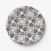 Sugar Skulls Mexican Birthday Wedding Party Plates