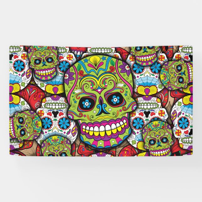 Sugar Skulls Pattern Banner (Horizontal)