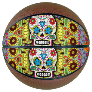 Sugar Skulls Pattern Basketball