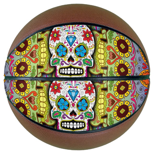 Sugar Skulls Pattern Basketball (Front)