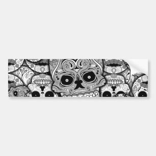Sugar Skulls Pattern Bumper Sticker