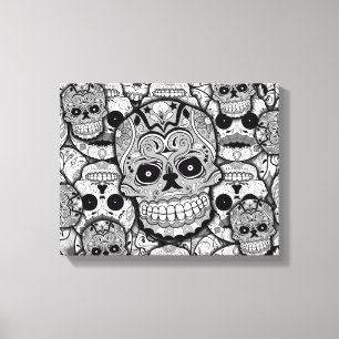 Sugar Skulls Pattern Canvas Print