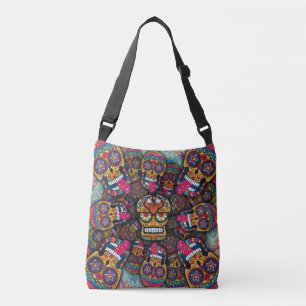 Sugar Skulls Pattern Crossbody Bag