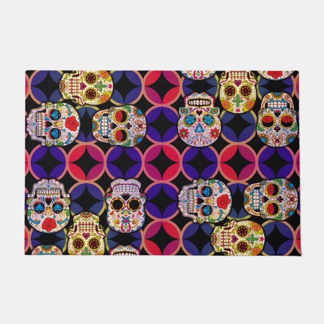 Sugar Skulls Pattern Doormat (Front)