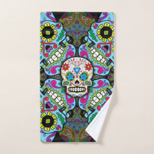 Sugar Skulls Pattern Hand Towel