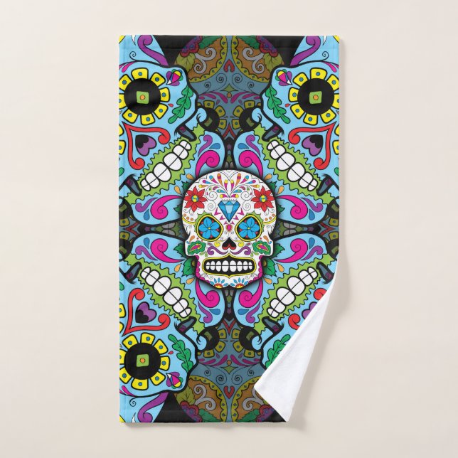 Sugar Skulls Pattern Hand Towel (Hand Towel)