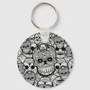 Sugar Skulls Pattern Key Ring