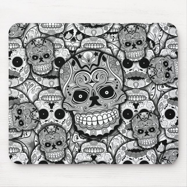 Sugar Skulls Pattern Mouse Mat (Front)