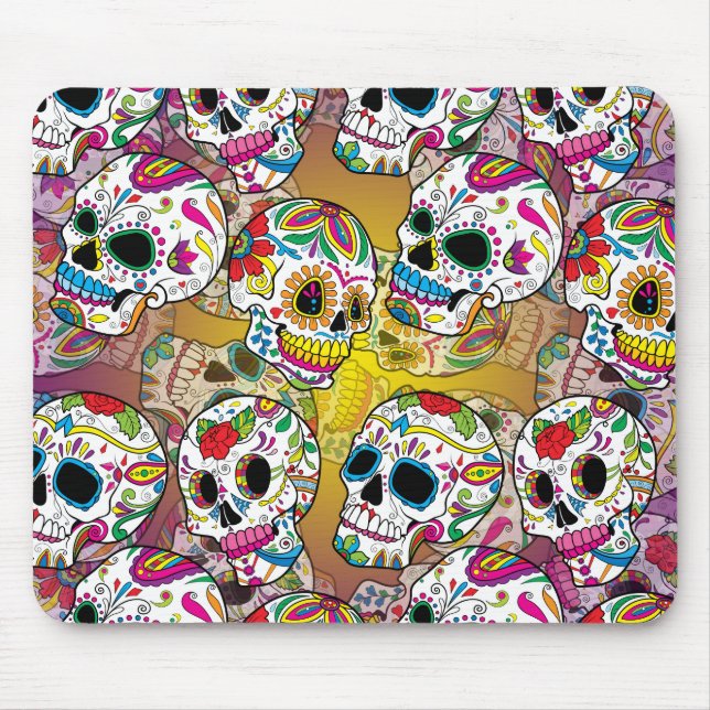 Sugar Skulls Pattern Mouse Mat (Front)