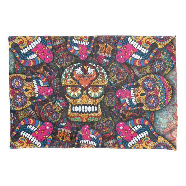 Sugar Skulls Pattern Pillowcase (Front)