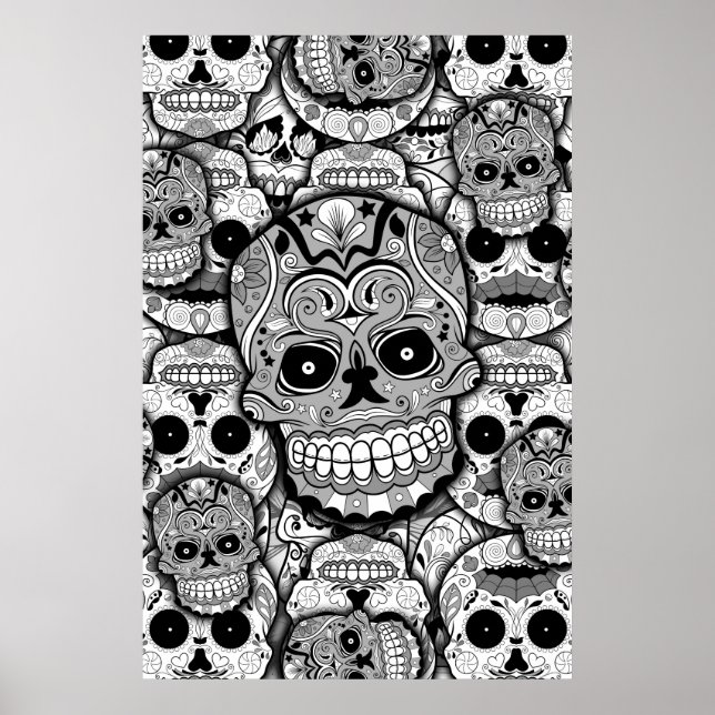 Sugar Skulls Pattern Poster (Front)