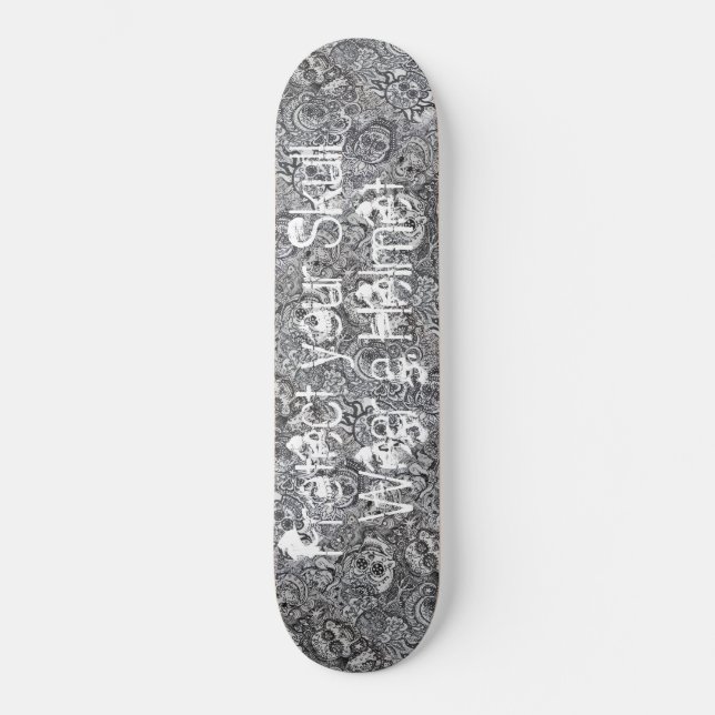 Sugar Skulls Safety Skateboard (Front)