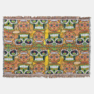 Sugar Skulls Throw Blanket