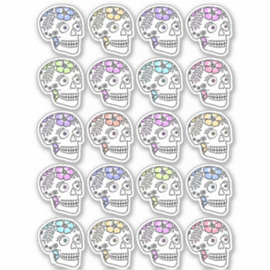 Sugar Skulls With Flowers