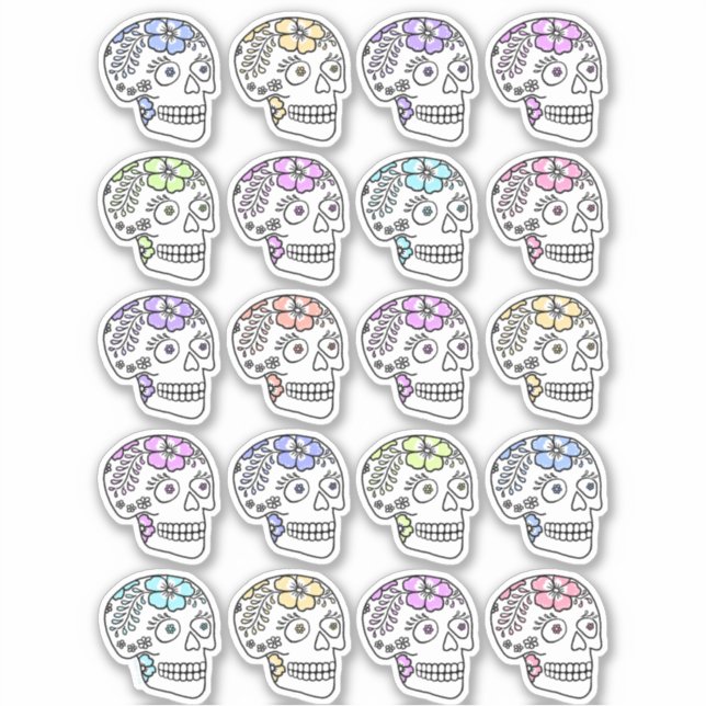 Sugar Skulls With Flowers (Front)