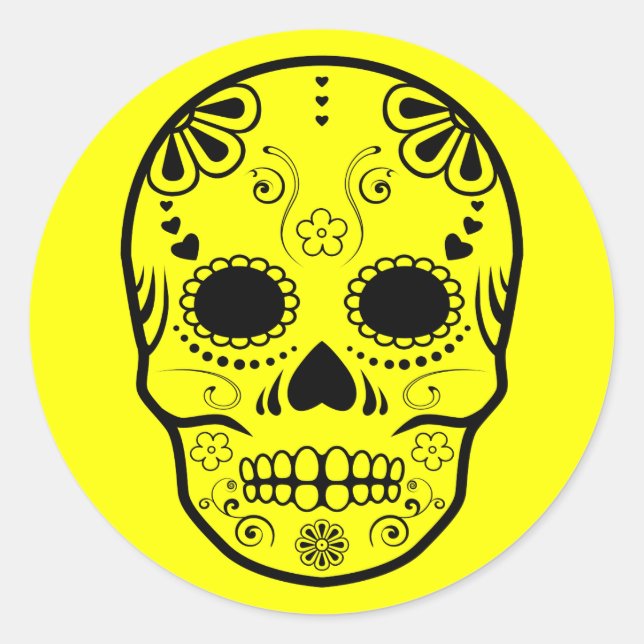 sugar skullz : 1 classic round sticker (Front)