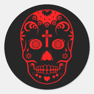 sugar skullz : 2 classic round sticker