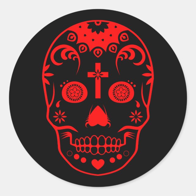 sugar skullz : 2 classic round sticker (Front)