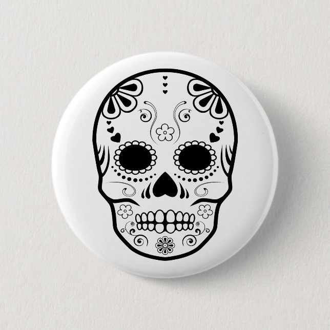 sugar skullz 6 cm round badge (Front)
