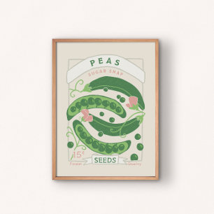 Sugar Snap Peas Seed Packet Poster