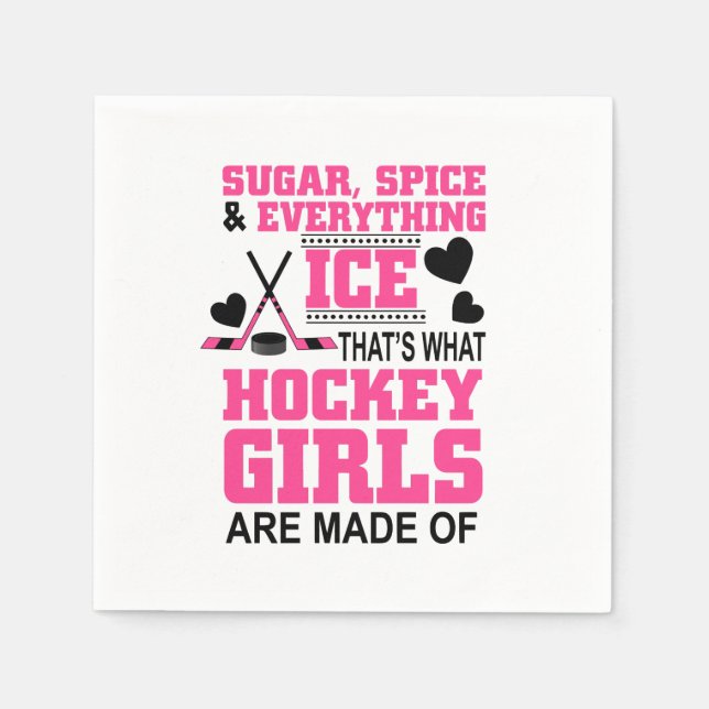 sugar spice and everything ice girls hockey napkin (Front)
