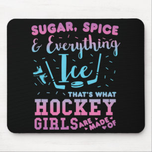 Sugar Spice And Everything Ice Hockey Girl Player  Mouse Mat