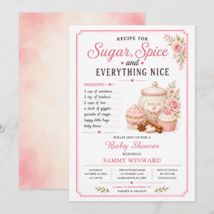 Sugar Spice and Everything Nice Baby Shower Invitation