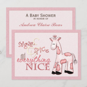 Sugar & Spice Baby Girl Pink Shower Invitation