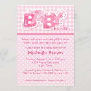 Sugar & Spice Bunny Shower Invitations