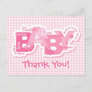 Sugar & Spice Bunny Thank You Postcard