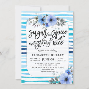 Sugar & Spice & Everything Nice Baby Shower Flower Invitation