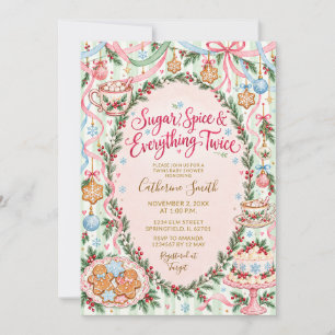 Sugar Spice Everything Twice Twins Baby Shower Invitation