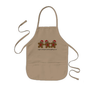 Sugar & Spice Gingerbread Man Triplets Kids Apron