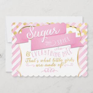 Sugar & Spice Pink Gold Birthday Party Invitation