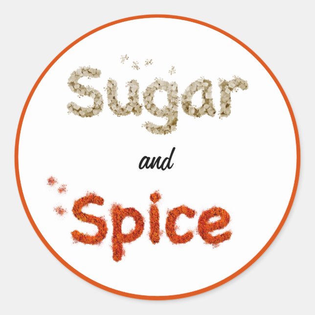 Sugar & Spice sugar cubes paprika chilli powder   Classic Round Sticker (Front)