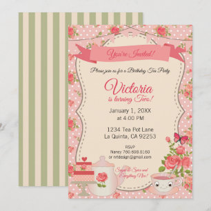 Sugar & Spice Tea Party (Pink Floral) Invitation