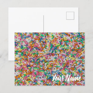 Sugar sprinkles colourful background gift holiday postcard