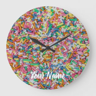Sugar sprinkles colourful background gift large clock