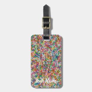 Sugar sprinkles colourful background gift luggage tag