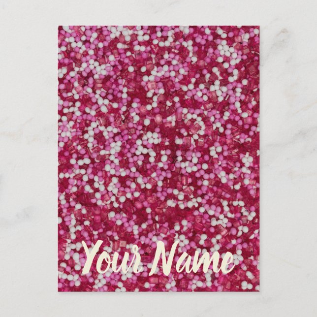 Sugar sprinkles colourful baking crystals gift postcard (Front)