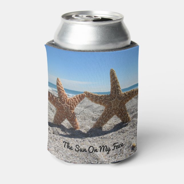 Sugar Starfish on the Beach - Personalised Can Cooler (Can Back)