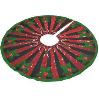 Sugar sticks Mistel Snow Fells Red Green Brushed Polyester Tree Skirt
