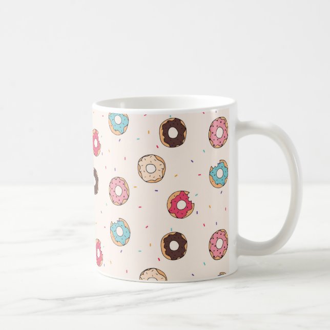 Sugar Sweet Doughnut Pattern Coffee Mug (Right)